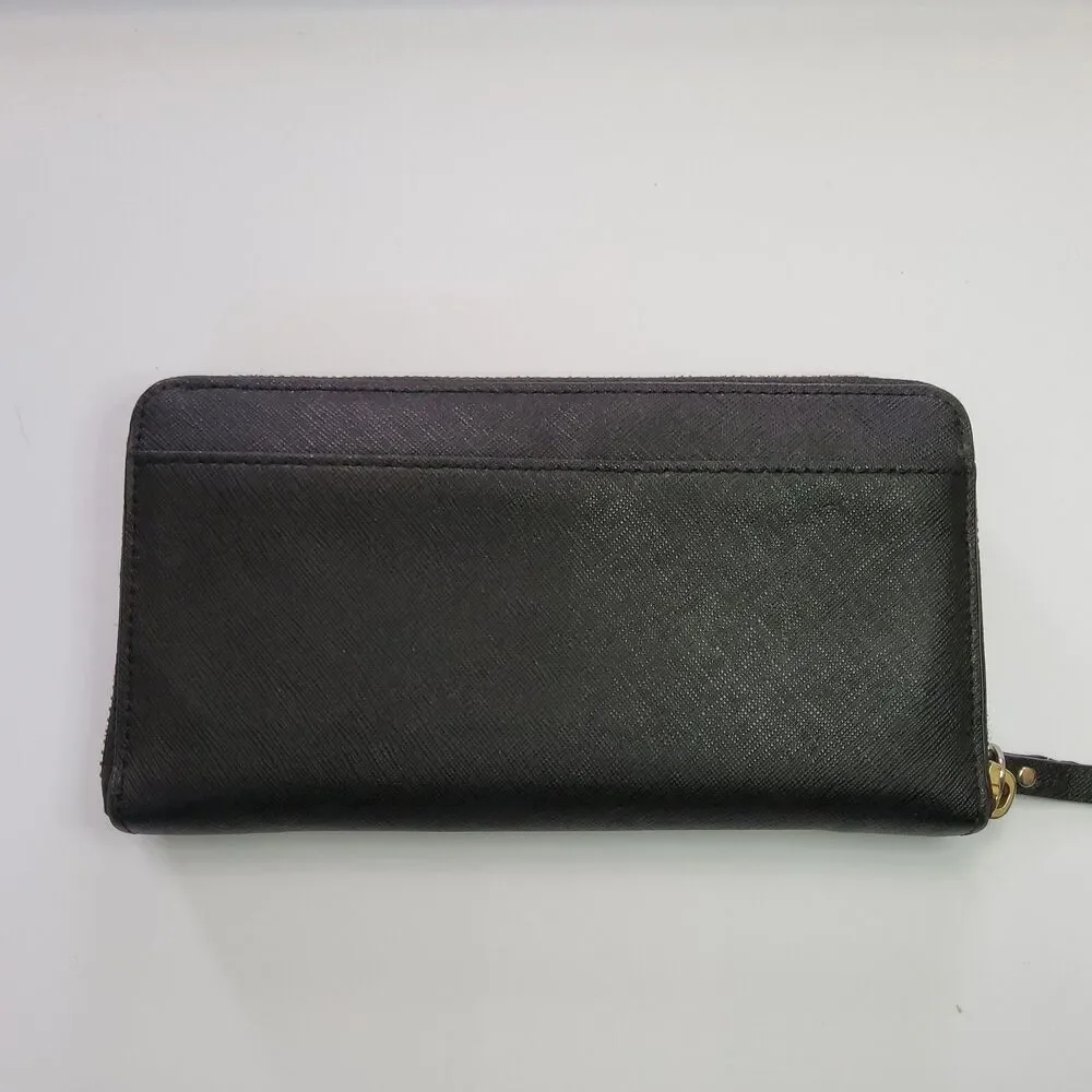 Kate Spade NY Crossgrain Zip Around Full Size Wallet Black